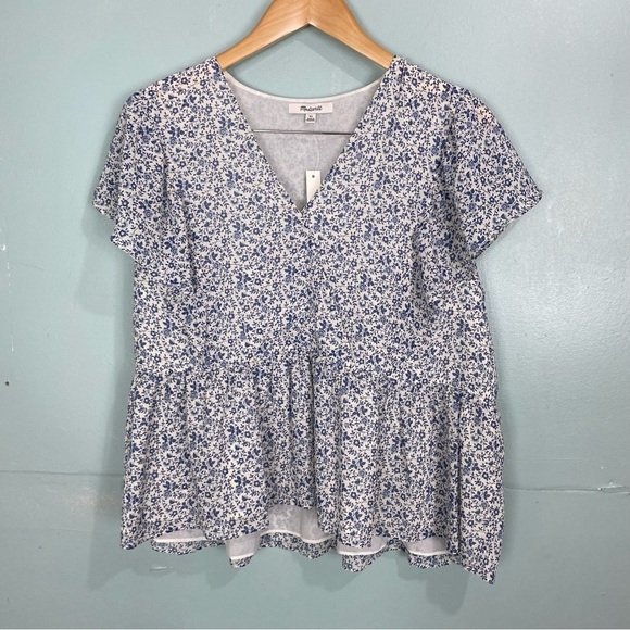 Madewell Blue Floral Blouse - Picture 1 of 4